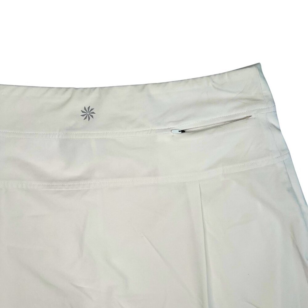 Athleta (Medium Tall - EUC) White Pleated Tennis Skirt with attached shorties - Picture 7 of 8
